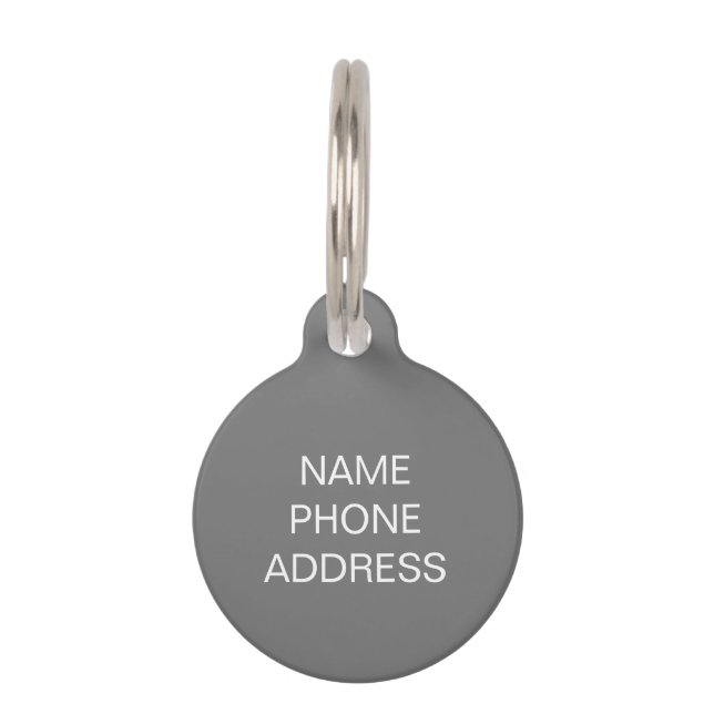 Customize, personalize grey, white dog, pet Name Tag (Front)