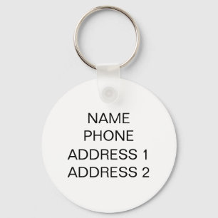 Customize, personalize it with Name Address Info  Keychain