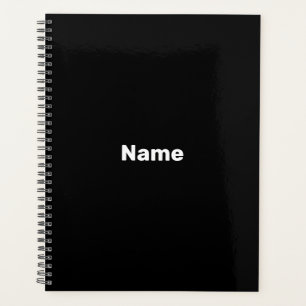 customize, personalize it with name black white planner