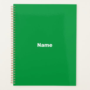 customize, personalize it with name, green white planner