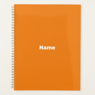 customize, personalize it with name, orange planner