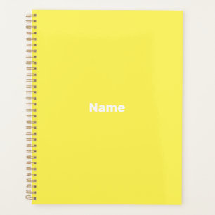 customize, personalize it with name, yellow white planner