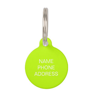 Customize personalize lime dog pet Name ID Pet Tag