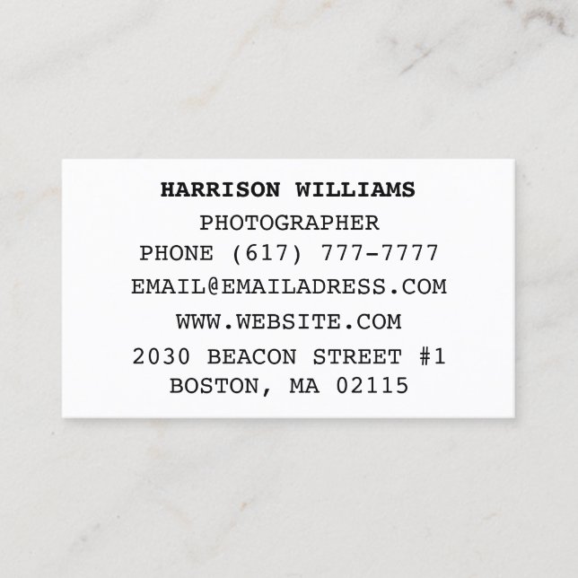 Customize personalize minimalist elegant business card (Front)