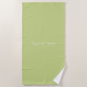 Customize personalize name monogram avocado green beach towel