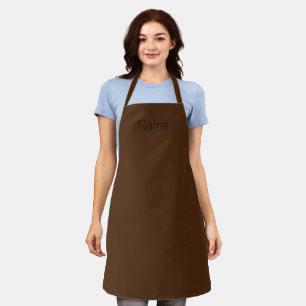 Customize personalize NAME monogram brown black Apron