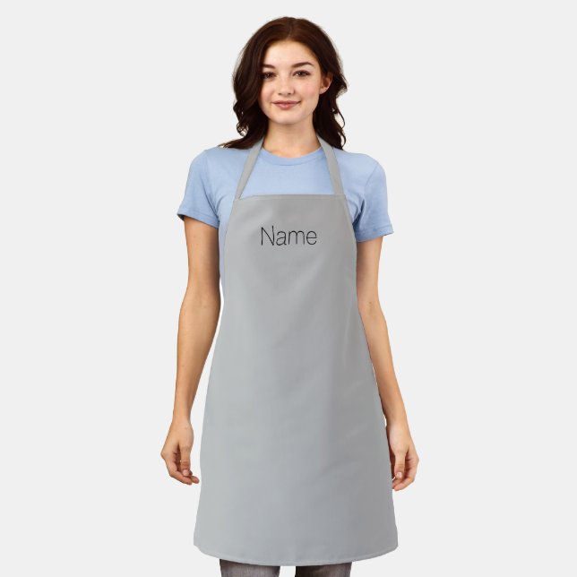 Customize personalize NAME monogram grey black Apron (Worn)