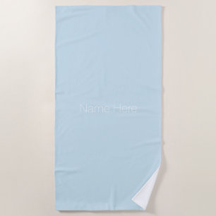 Customize personalize name monogram light blue beach towel