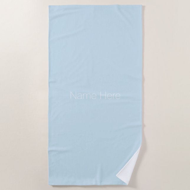Customize personalize name monogram light blue beach towel (Front)