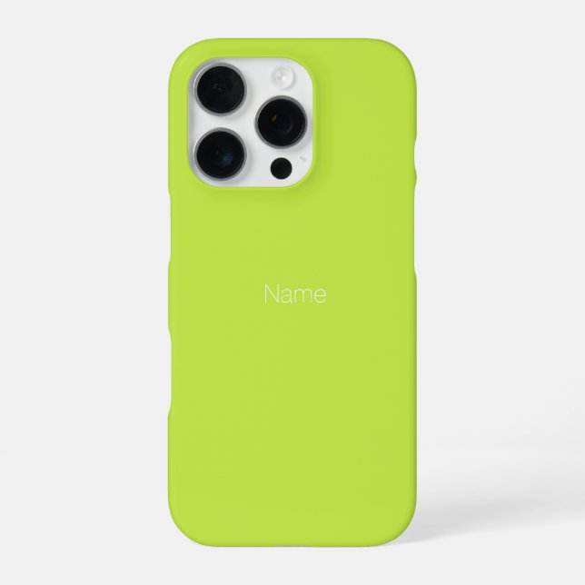 Customize personalize NAME monogram lime green iPhone Case (Back)