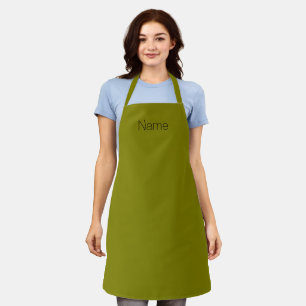 Customize personalize NAME monogram olive green Apron