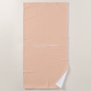 Customize personalize name monogram pastel apricot beach towel