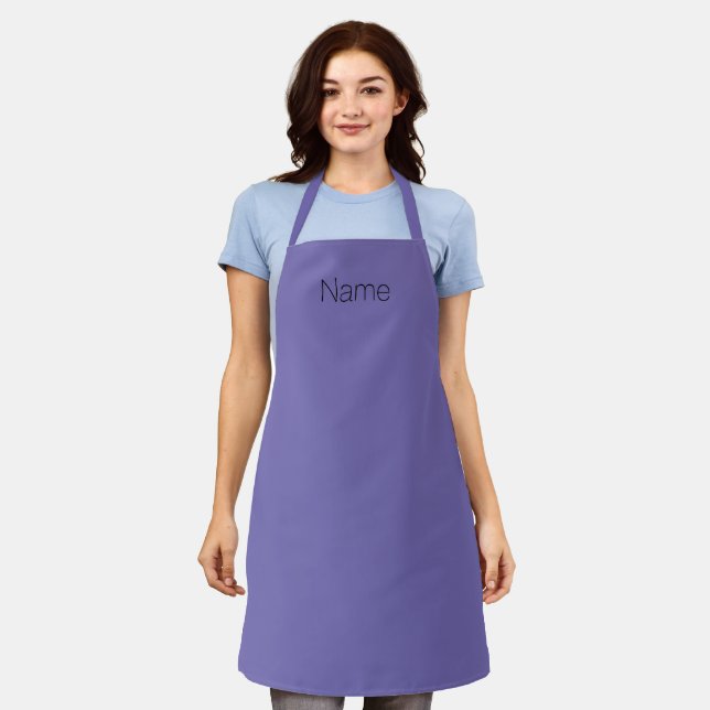 Customize personalize NAME monogram periwinkle Apron (Worn)