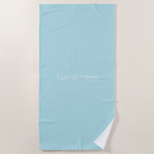 Customize personalize name monogram powder blue beach towel