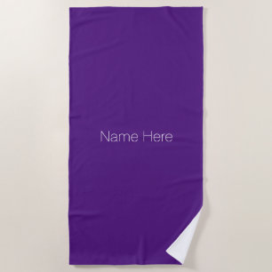 Customize personalize name monogram purple white beach towel