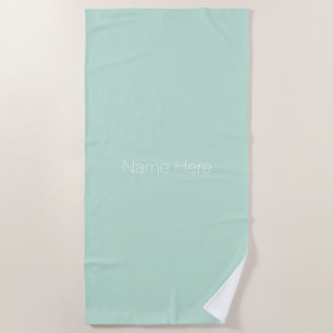 Customize personalize name monogram seafoam green beach towel
