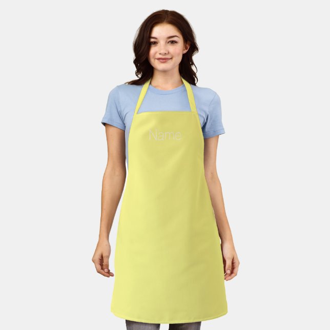 Customize personalize NAME monogram yellow white Apron (Worn)