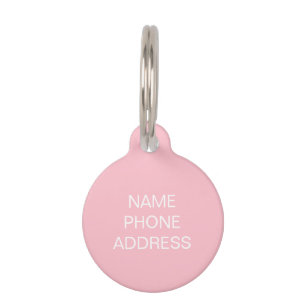 Customize personalize pink dog pet Name ID Tag