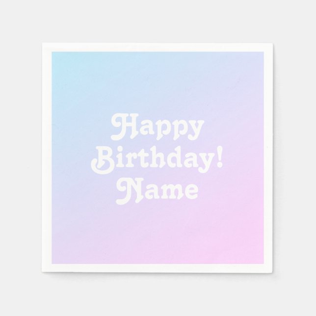 Customize personalize w/ Name and photo Birthday Napkin (Front)