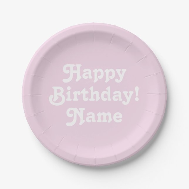Customize personalize w/ Name and photo Birthday Paper Plate (Front)