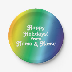 Customize personalize w/ Name and photo Holidays Paper Plate