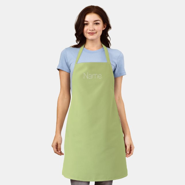 Customize personalize w/ NAME monogram avocado Apron (Worn)
