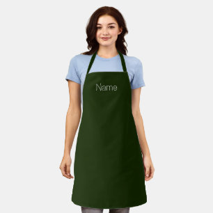 Customize personalize w/ NAME monogram dark green Apron