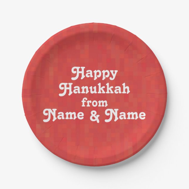 Customize personalize w/ Name, photo Hanukkah Paper Plate (Front)
