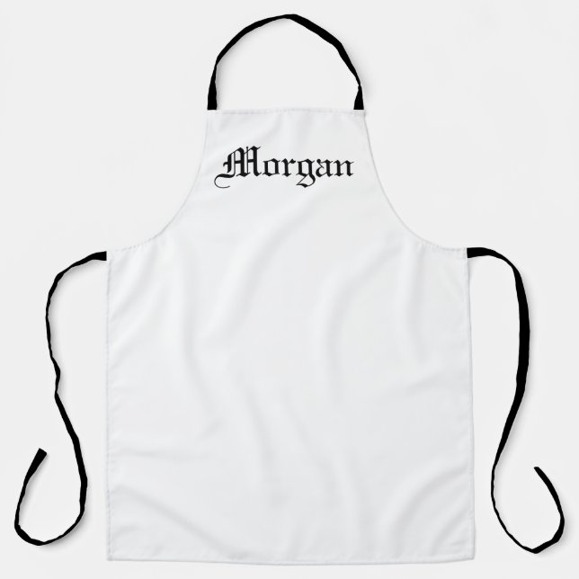 Customize personalize with NAME monogram black Apron (Front)
