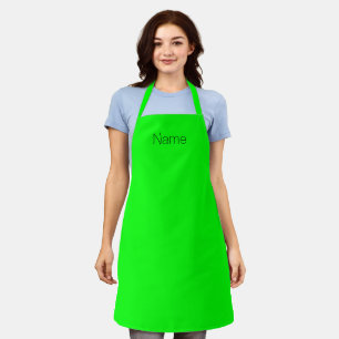 Customize personalize with NAME neon green black Apron