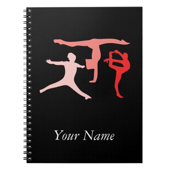 Customize Personalized Trio Gymnastics Travel Notebook (Front)