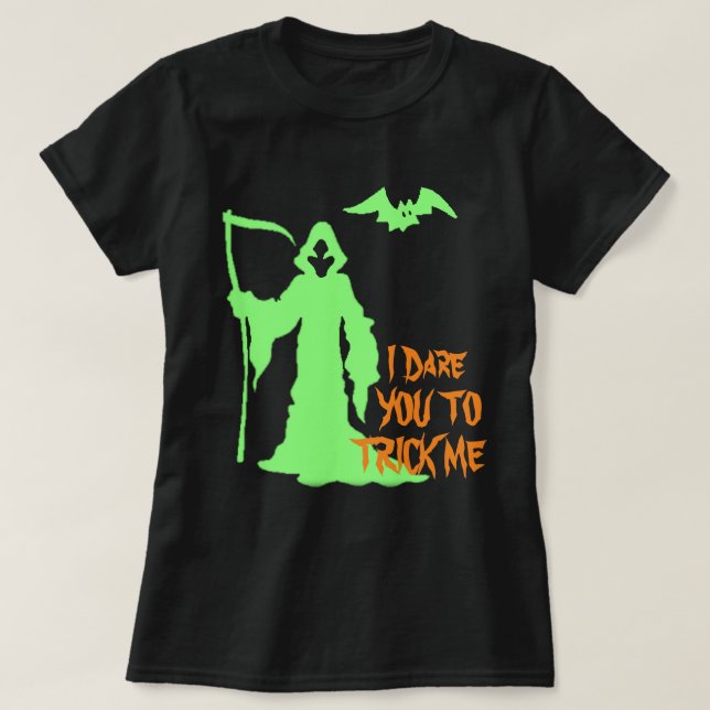 Customize Personlize w Grim Reaper Halloween Pun T-Shirt (Design Front)