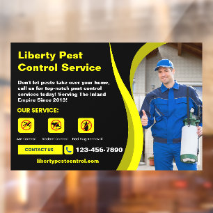 Customize Pest Rodent Control Business Text Photo  Window Cling