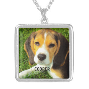 customize pet dog photo silver plated necklace