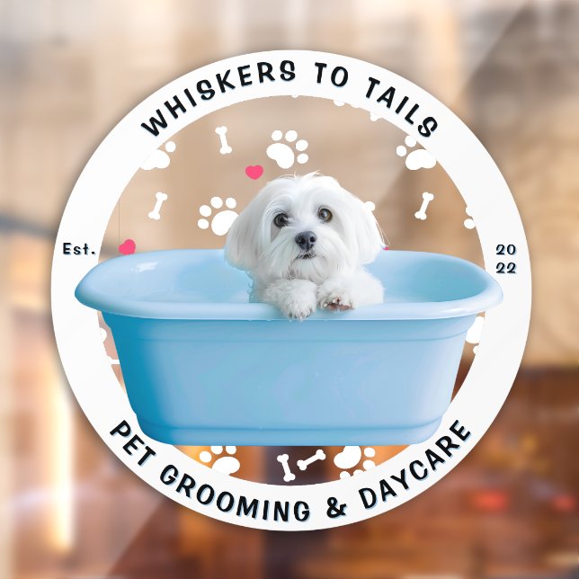Customize Pet Grooming Shop Business Large  Window Cling (Sheet 2)