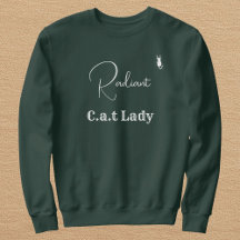 Customize Pet Lover Green And White Script Cat Mom