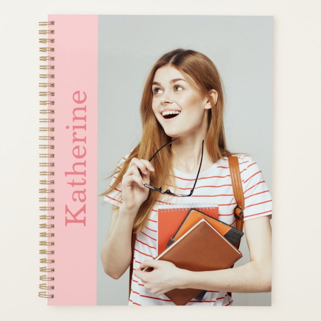 customize photo and name pastel colour  planner (Front)