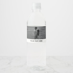Customize Photo and Text elegant wedding Water Bottle Label