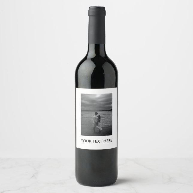Customize Photo and Text  Wine Label (Front)