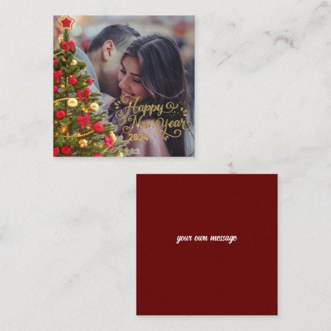 Customize Photo Christmas Tree Card (Front/Back)