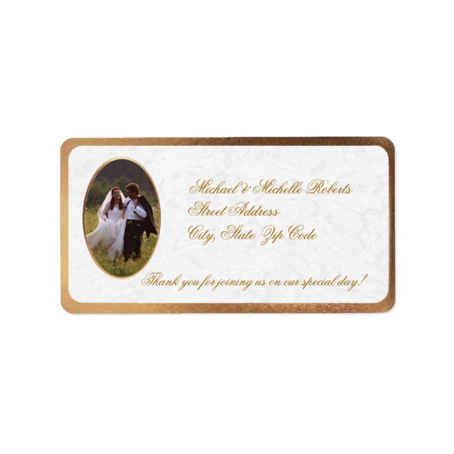 Customize Photo Wedding Thank You Return Address Label (Front)