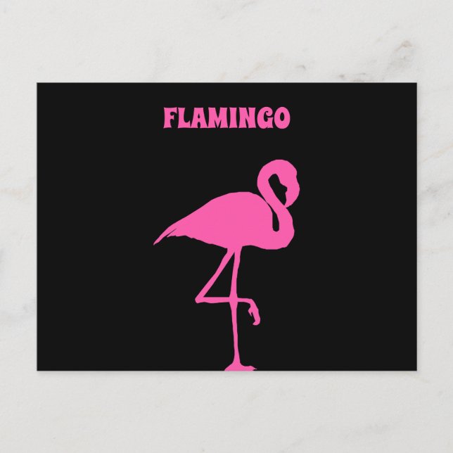 Customize Pink Flamingo Postcard (Front)
