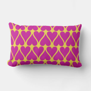 Customize Pink Hearts Lumbar Pillow