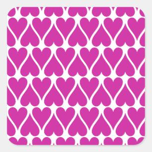 Customize Pink Hearts Square Sticker