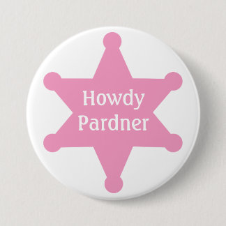 Customize Pink Sheriff Badge 3 Inch Round Button