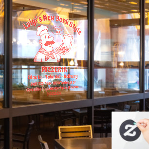 Customize Pizza Restaurant Front  Window Cling