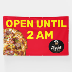 Customize Pizza Shop Logo Open Until 2AM Large  Banner
