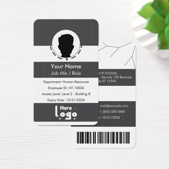 Customize plastic employee ID card (Desk)