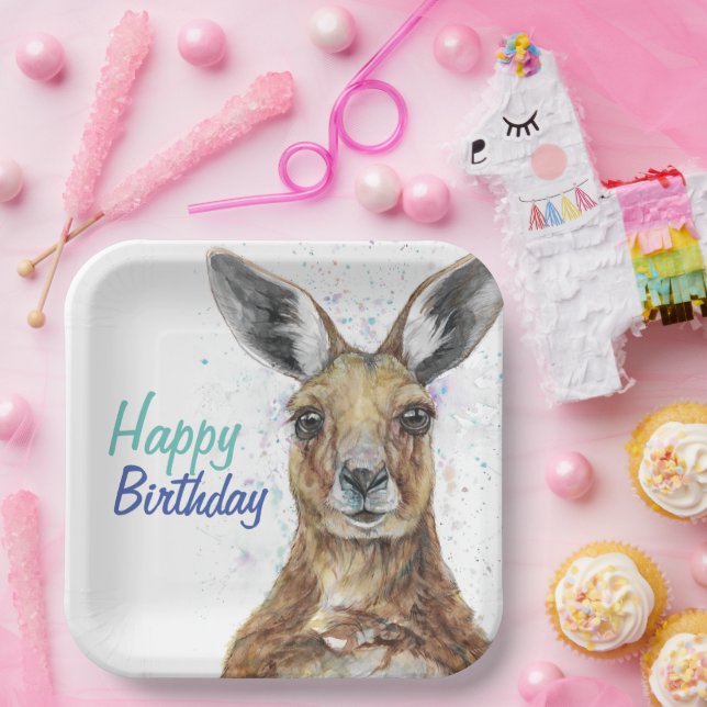 Customize Plate with Joe the Kangaroo (Party)