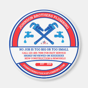 Customize Plumbing Contractor Business Advertising Magnet